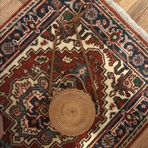 Round Woven Straw Crossbody Bag